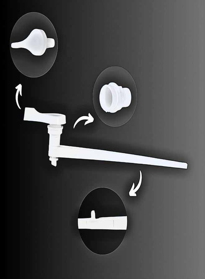 KI Plastic Toilet Flush Tank Lever Handle (Parry Type, White) - Image 3